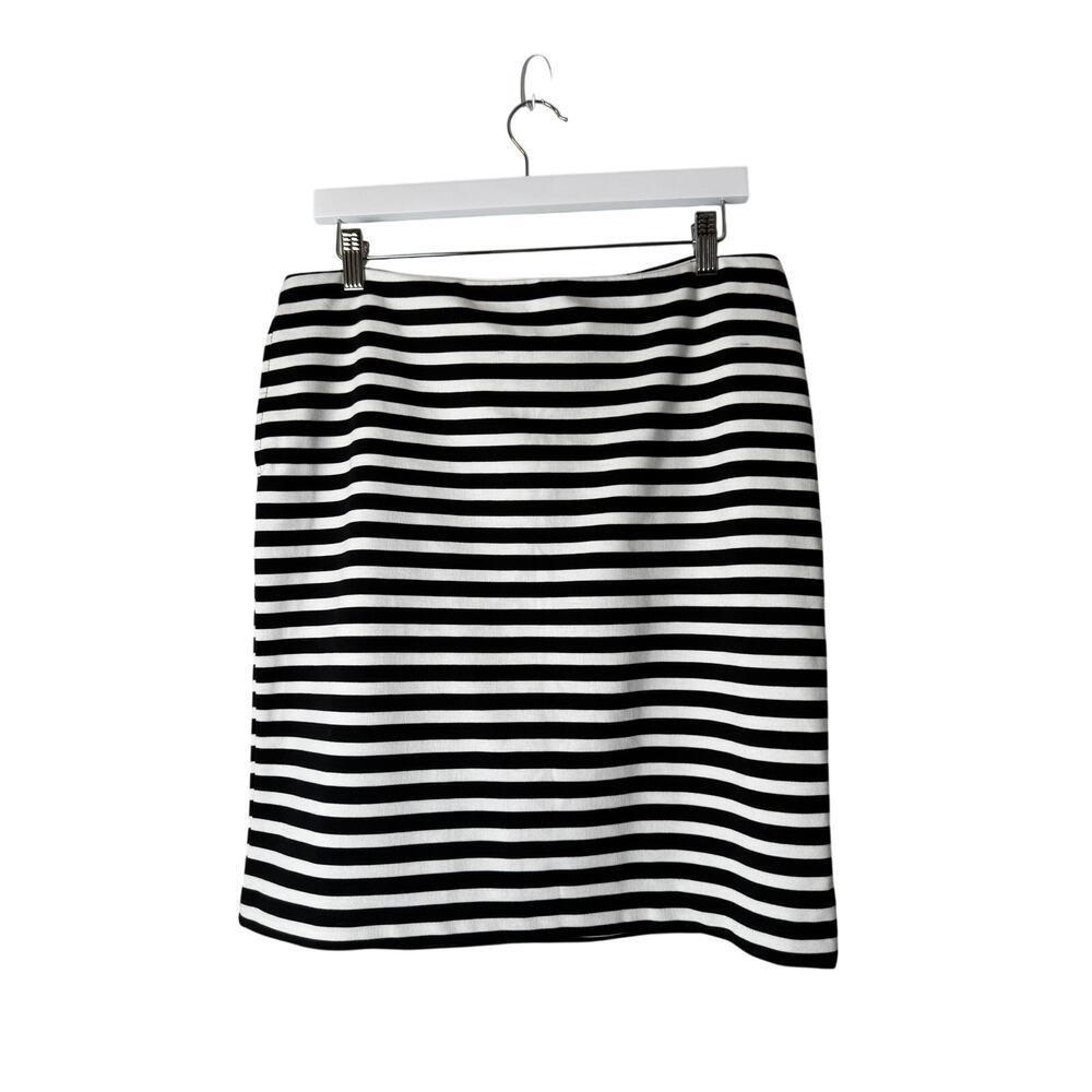 Merona Striped Stretch Extensible Black & White Skirt Size 12 - Picture 2 of 5